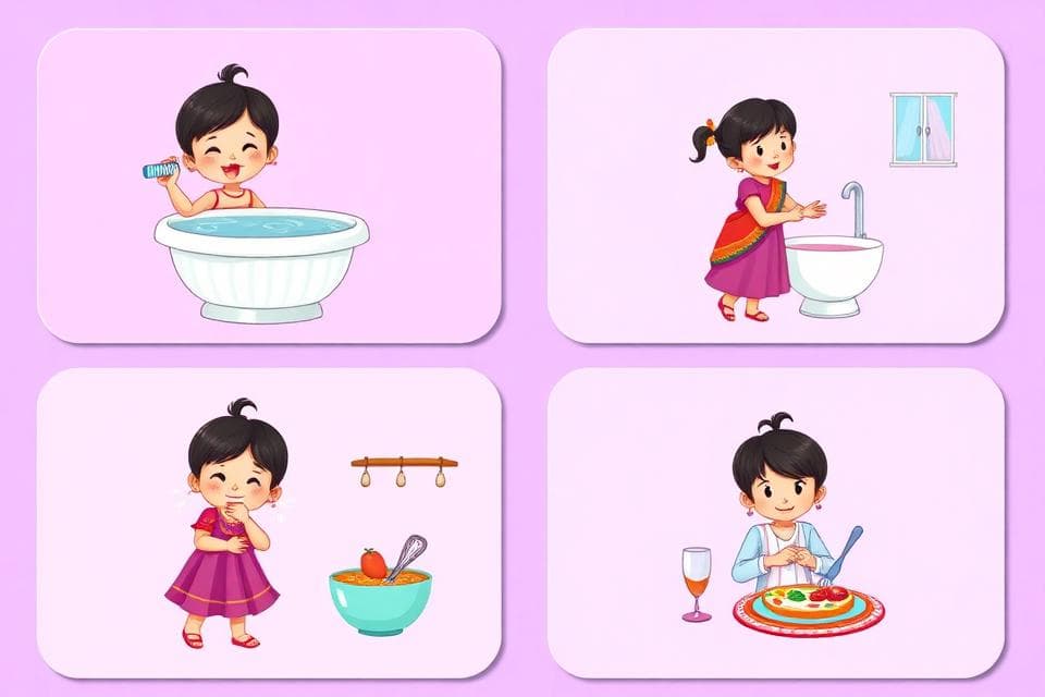 500+ visual cards showing daily routine activities